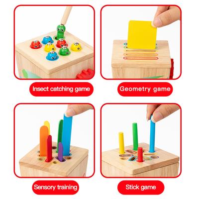 5-in-1 Wooden Multifunctional Color Sorting Box - Early Childhood Color Recognition Fine Motor Skills and Cognitive Education