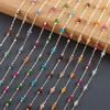 C220 18K Gold Plated High Quality Colorful Natural Stone Metal Chain Diy Necklace Bracelet for Women Jewelry Making 1m/lot