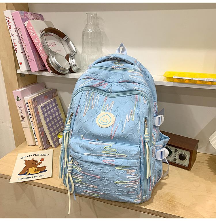 School Bag New High Value Ins Japanese Backpack Cute Casual Simple Large Capacity School Bag Versatile Commuter Make-up Bag