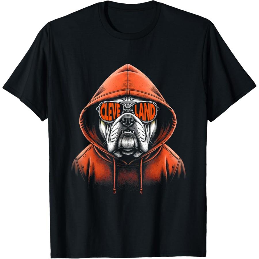 

Vintage Cleveland Hoodclench Stealth Bulldog Art Love Animal T-Shirt XXXXXL чорний