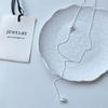 925 Silver Black Agate Necklace for Women Girl Snake Bone Chain Water Drop Jewelry Gift