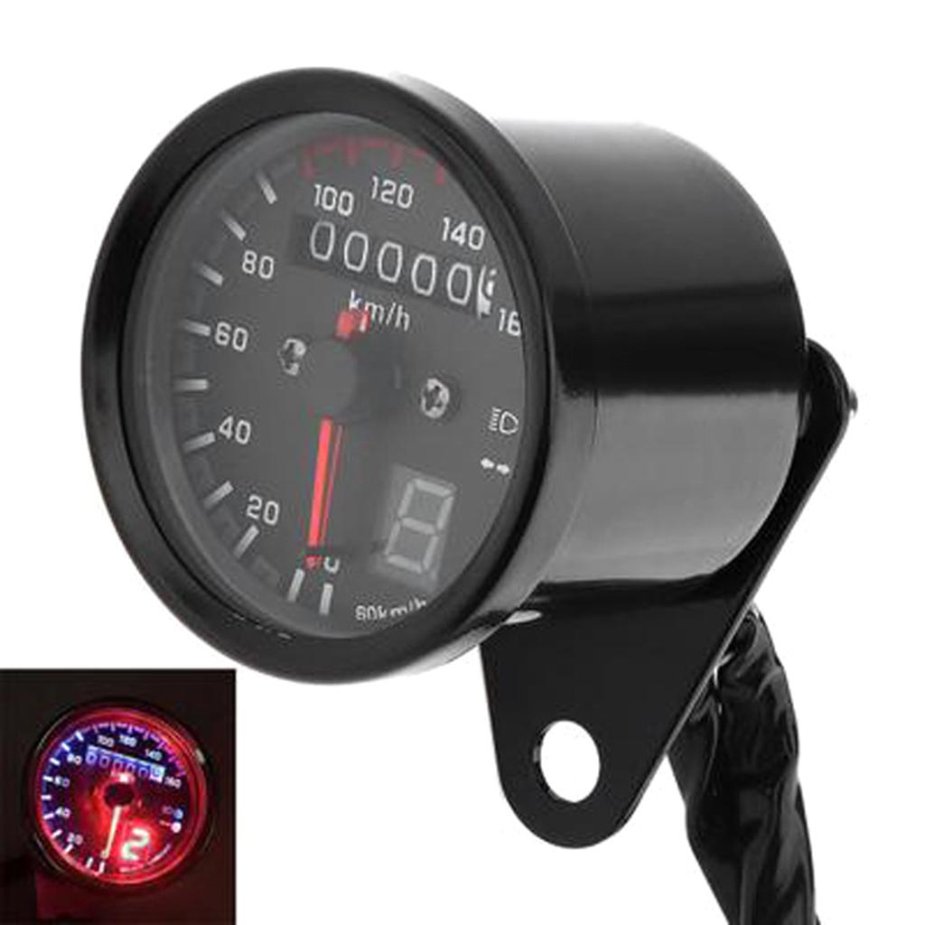 Motorsykkel kilometerteller Turteller for Iron Horse Earth Vintage Digital Speedometer LED Bakgrunnsbelyst motorsykkeltilbehør