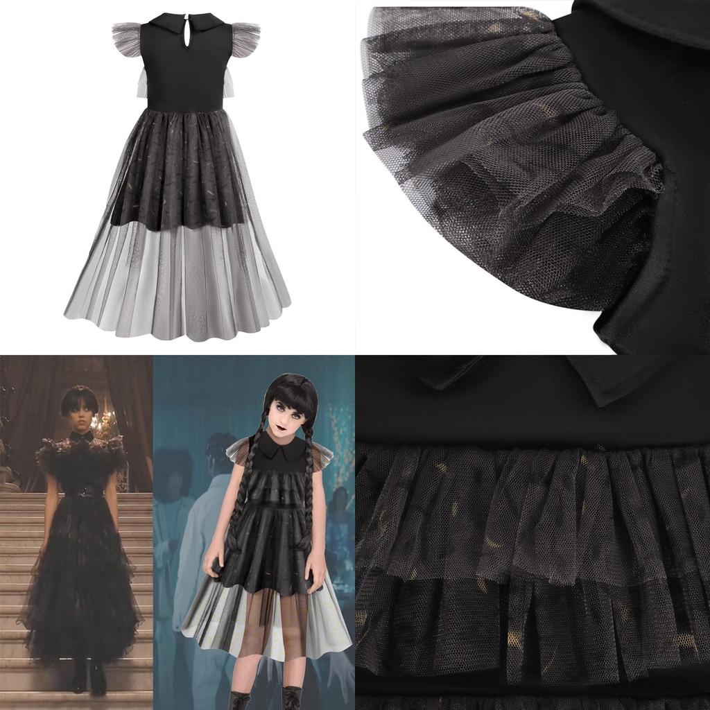Wednesday Addams The Addams Family Outfit Black Dance Dress Uniform Party