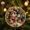 Christmas Faux Diamond Art Ornament Kit Kit, Santa Angel Sun Catcher DIY Acrylic Textured Bead Round Board, 3D Craft for Adults, Festive Window
