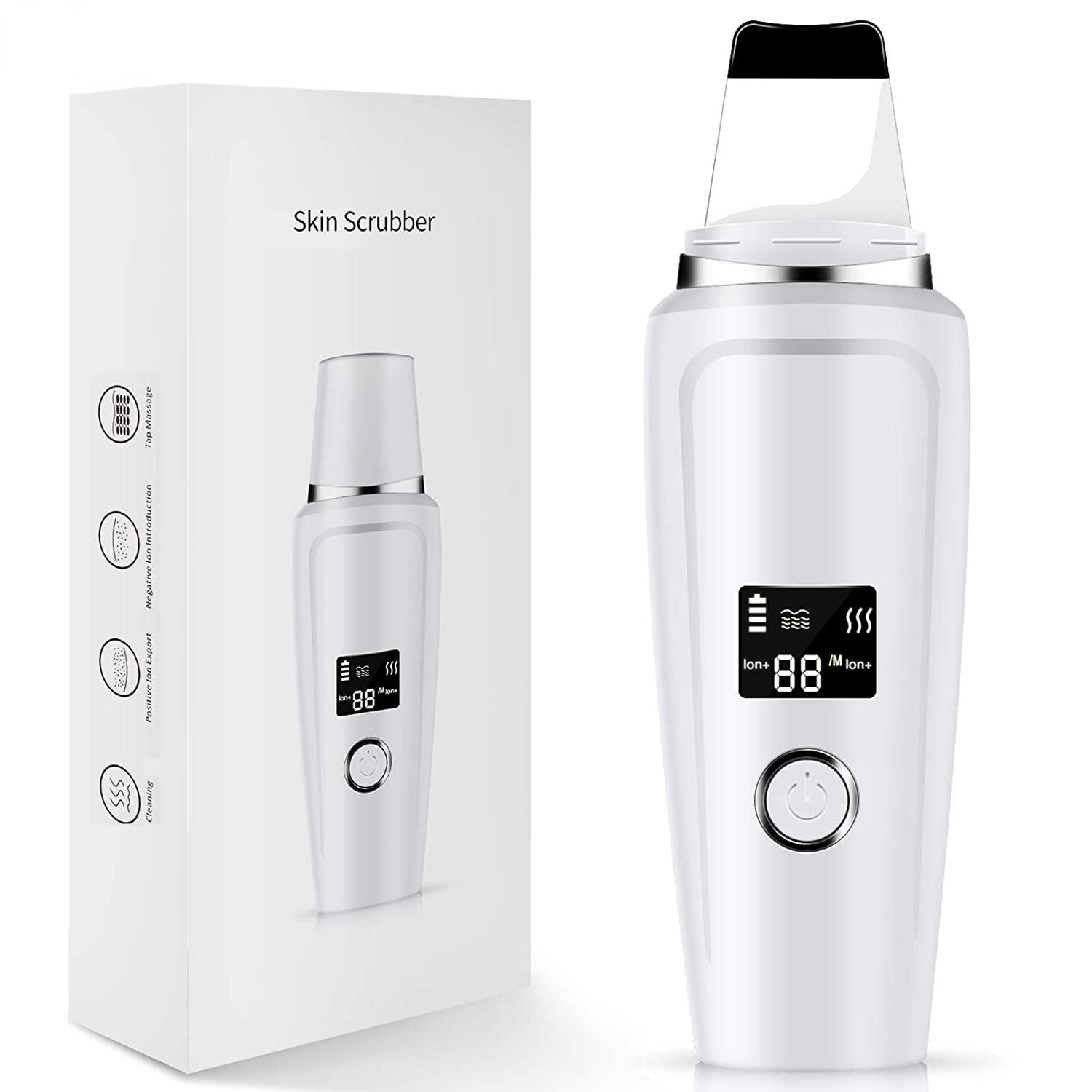 

Ультразвуковой очиститель для лица, скраббер, ионизатор Ems, пилинг для лица, лифтинг, микротоки для ухода за кожей, шпатель, косметический аппарат чёрный