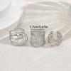 Fashion Women's Jewelry Geometric Smooth Design Versatile Ring Niche High-end Jewelry Set