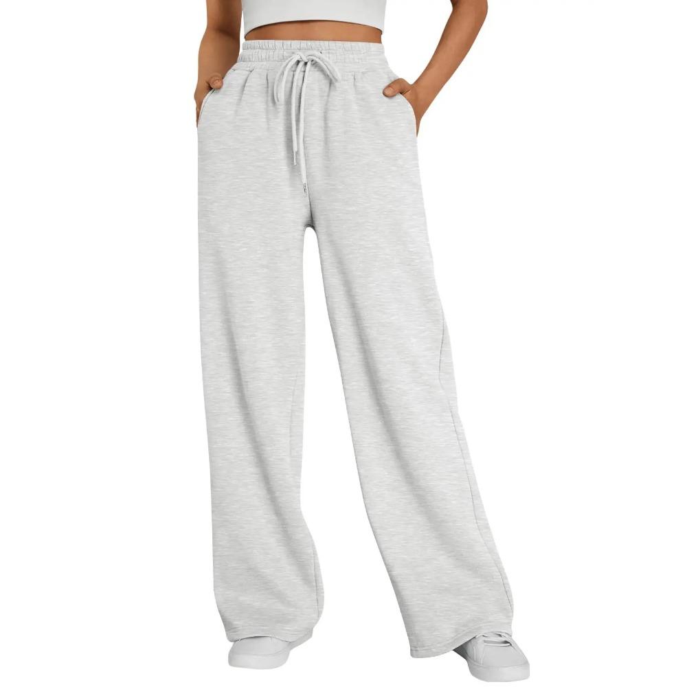 Gerade Weiter Bein Lockere Hose Damen Mode Frühling Sommer Baggy Jogginghose Hohe Taille Lässig Straßenhosen Schicke Hosen