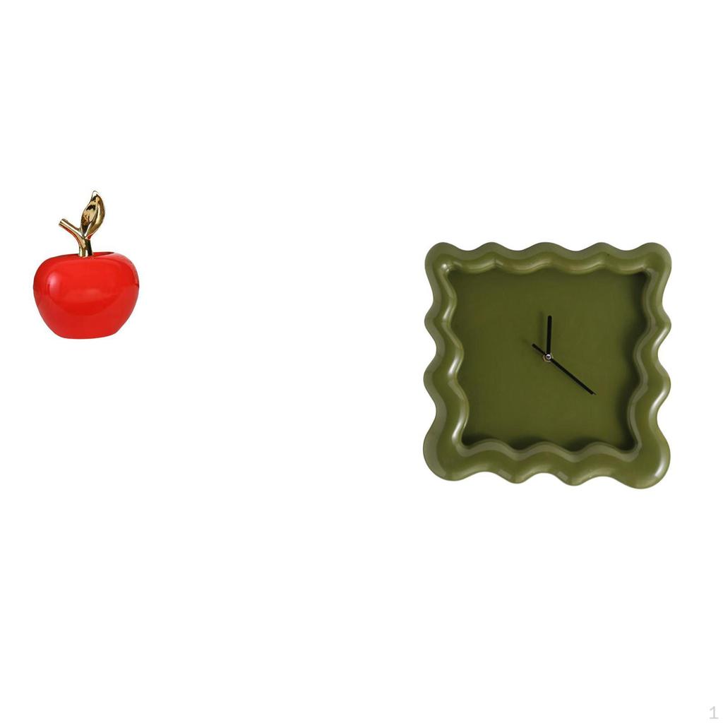 Ceramic Fruit Sculpture Ornament And Silent Accurate Wall Clock for Home Cafe Study Room Holiday