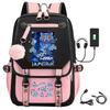 Kpop Anime Backpack Students Teens Daily Use 15-inch Laptop Compatible Oxford Fabric PU Trim 20L Capacity