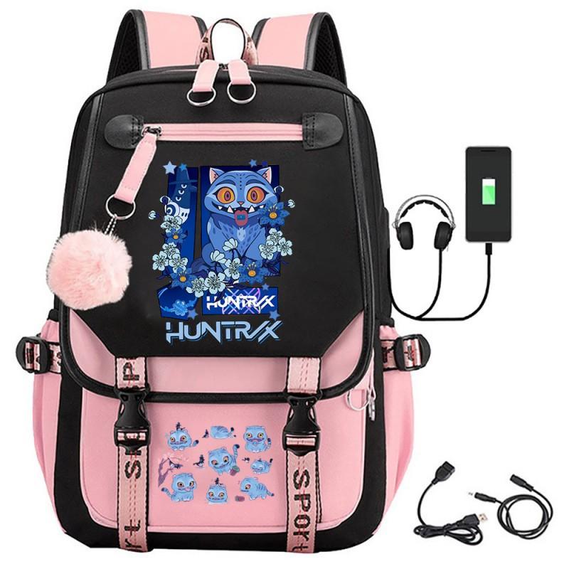 Kpop Anime Backpack Students Teens Daily Use 15-inch Laptop Compatible Oxford Fabric PU Trim 20L Capacity
