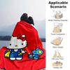 1pc. Hello Kitty & Blue Mouse Design Blanket - Home Office Outdoor Gift Suitable for All Seasonsz041729