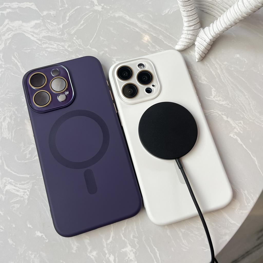 Applicable To IPhone16ProMax Liquid Silicone Magnetic Suction Phone Case Apple 15 Full-cover Soft Anti Fall 14 Protective Case