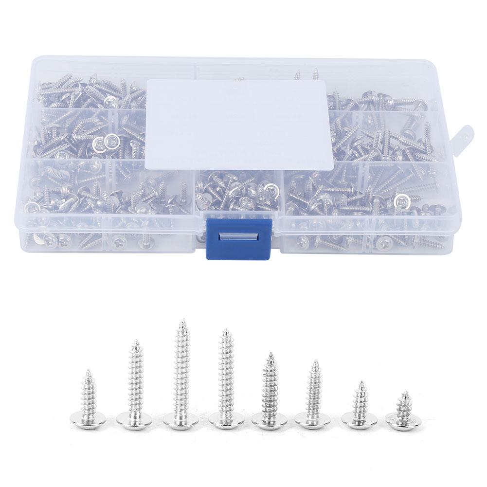 400pcs NickelPlated Carbon Steel Self Tapping Screw Precise Tapping Screw Set M3