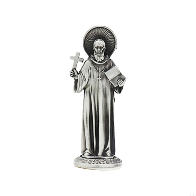 62KD Metal Maria Figurine Vintage Antique Christian Religious Figure Statue Ornament