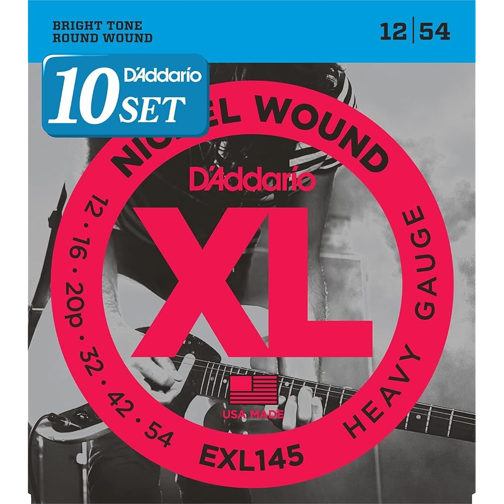 D Addario XL Nickel .012-.054 Heavy Electric Guitar Strings, 10-Pack, EXL145 [Domestic Genuine Product]