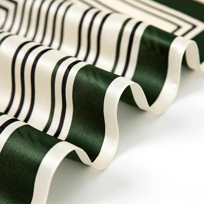 Foulard Sijie 100% Soie de Mûrier pour Femme, Foulard Carré Imprimé à Rayures, Cadeau pour la Fête des Mères, Cadeau de Fête, Foulard en Soie pour le Travail, Cravate Professionnelle