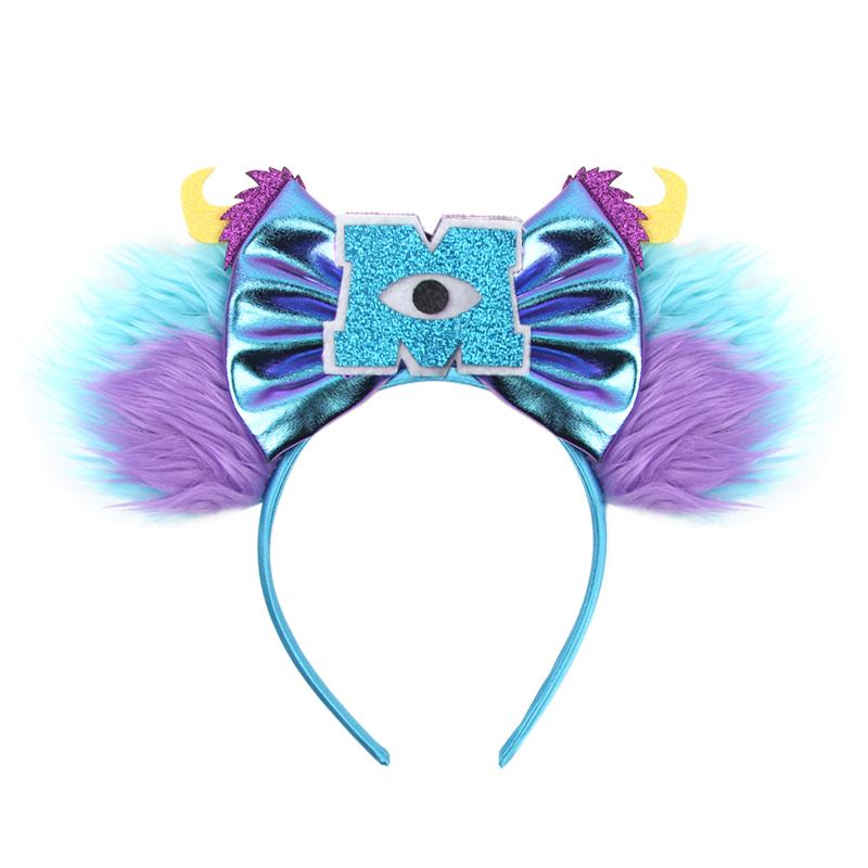 Trip Mickey Ears Headband For Girls Women Sequin Castle 5"Bow Hairband Festival Party Cosplay DIY Hair Accessories