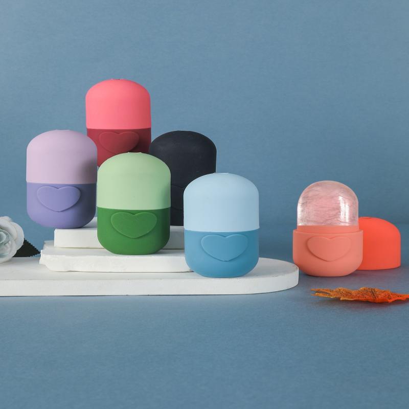 Ice Roller For Face And Eyes Beauty Massage Silicone Ice Mold Cooling And Firming Facial Skin Ice Roller Leak-proof Reusable