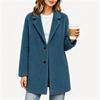 Women's Casual Mid-Length Overcoat with Turn-Down Collar for Everyday Wear