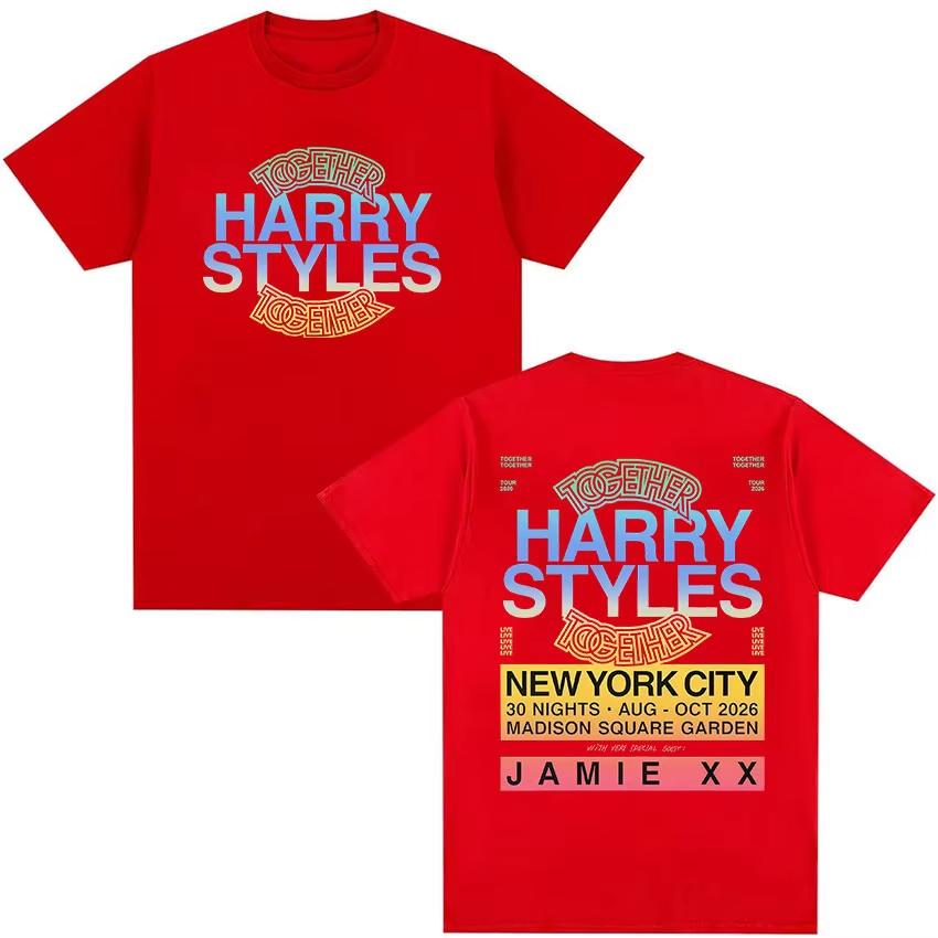 Harry Styles Together Tour 2026 T-shirt Merchandising Hommes Femmes Mode T-shirts Oversize Haute Qualité T-shirt 100% Coton Streetwear
