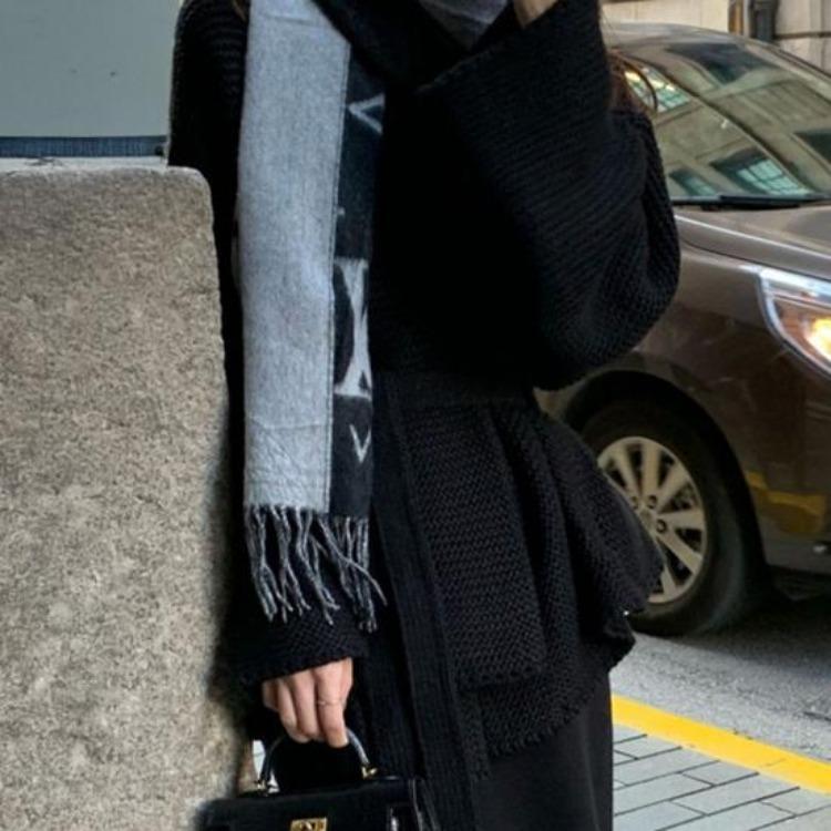 Fall Winter Warm Women Oversized Knitted Cardigan Casual Open Front Long Sleeve Sweater Coat Outerwear