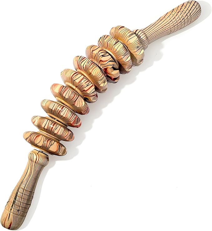 Wooden Therapy Massager Roller Trigger Point Massager Stick for Fascia Cellulite Muscle & Abdomen Body, Muscle Belly Relief Too
