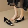 Weiwei Girl 880-2 French Small Fragrant Temperament Single Shoes Women's Square Head Low Heel with Skirt Gentle Mary Jane Shoes