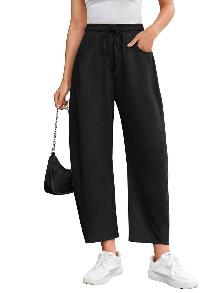 2025 European & American Women's Summer Sports Drawstring Nine-Point Sweatpants
