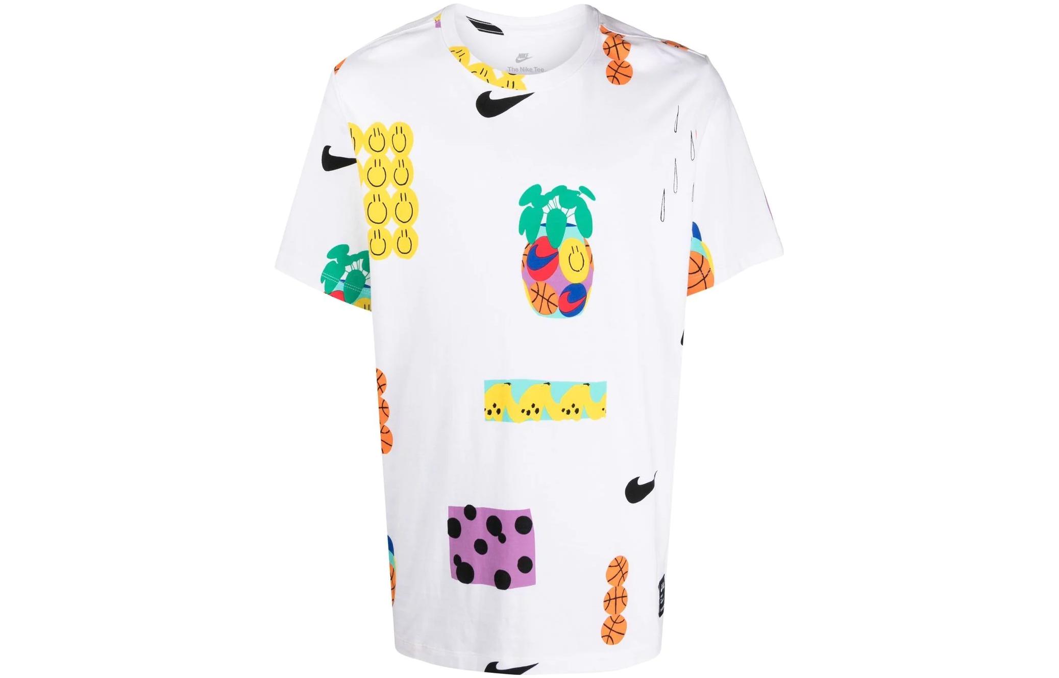 Nike T Shirts Men s White Crew Neck Moderate DQ1014-100 L