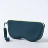 1pc Portable Silicone Glasses Case, Zipper Closure, Minimalist Eyeglass Pouch for Travel, Protective Glasses Case for Men Women