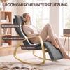 Rocking Chair with 5-Way Adjustable Footrest, Dark Gray