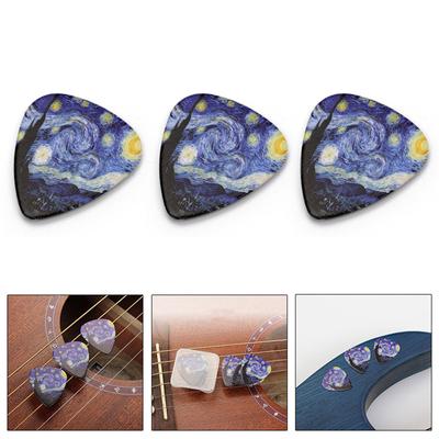 3Pieces Guitar Picks Thickness 0.46 0.71 0.96mm Celluloid Plectrums Ergonomic Grip Guitar Plectrums for All Guitars