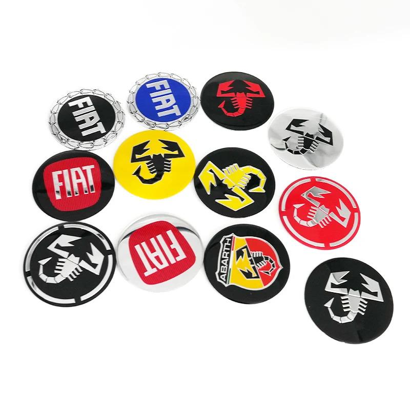 4pcs 56mm 50mm 3D logo car emblem Wheel Center Hub auto Rim refit dust-proof badge covers sticker styling accessories For FIAT