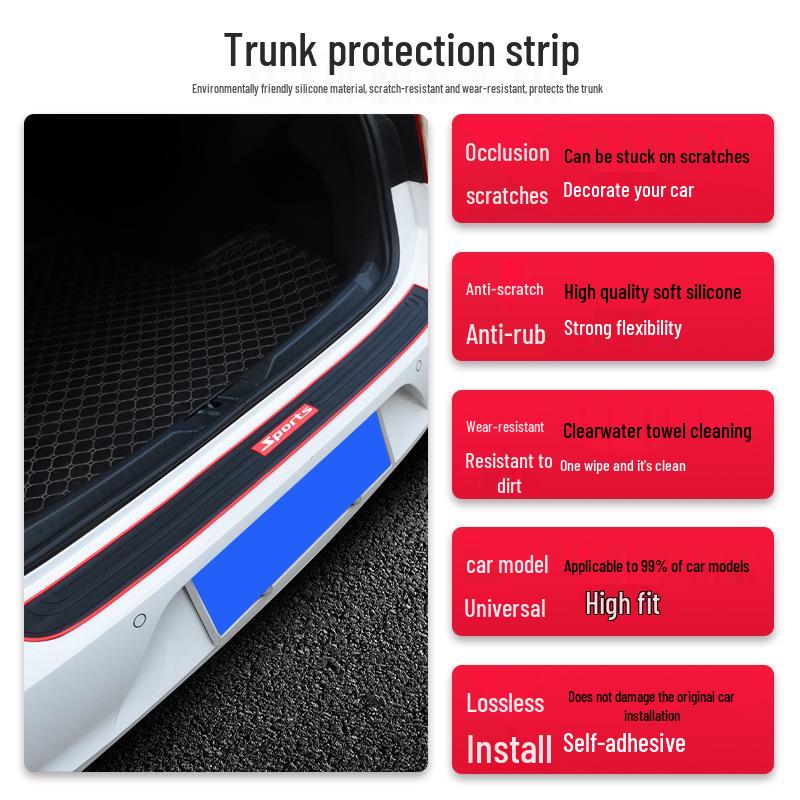 Rear Trunk Anti-Collision Rubber Protector Strip
