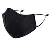 RK TRENDS Pack of 2 Pure Black Adjustable Cotton Reusable Washable Protection Cloth Face Mask for Men/Women/Unisex Adults