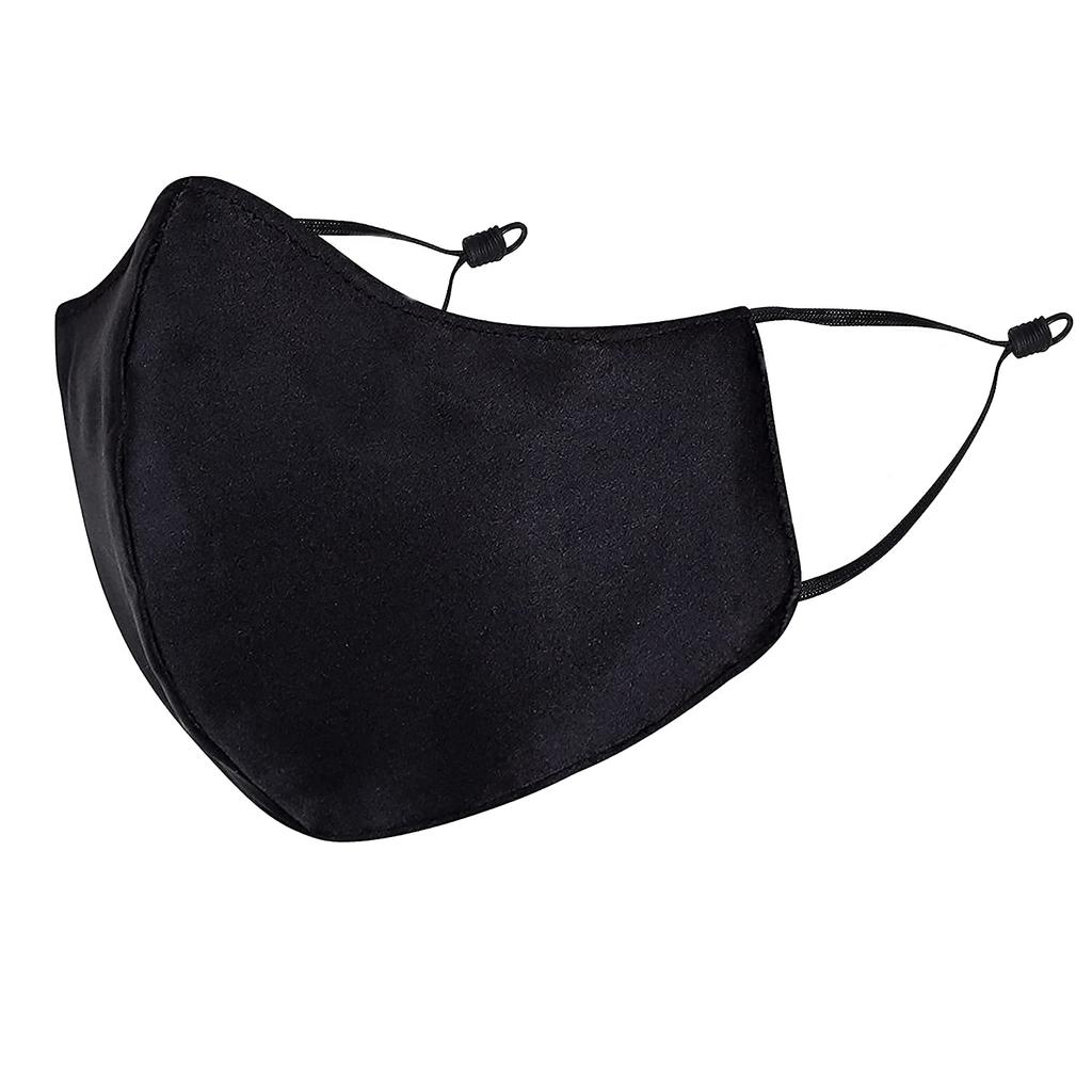 RK TRENDS Pack of 2 Pure Black Adjustable Cotton Reusable Washable Protection Cloth Face Mask for Men/Women/Unisex Adults