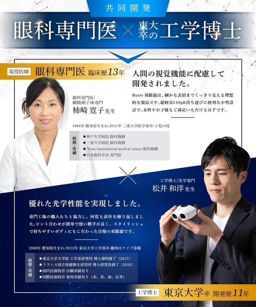by an Ophthalmologist and an Engineering 10x Opera for Live Concerts and Sports High Magnification Japanese Ruxis [Developed Doctor] Binoculars,
