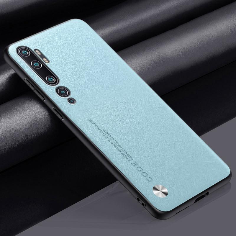 

Роскошный чехол из искусственной кожи для Xiaomi Mi Note 10 Pro Note10, задняя крышка, матовый силиконовый защитный чехол для телефона Xiaomi Mi CC9 Pro Mi Note 10 небесно-голубой