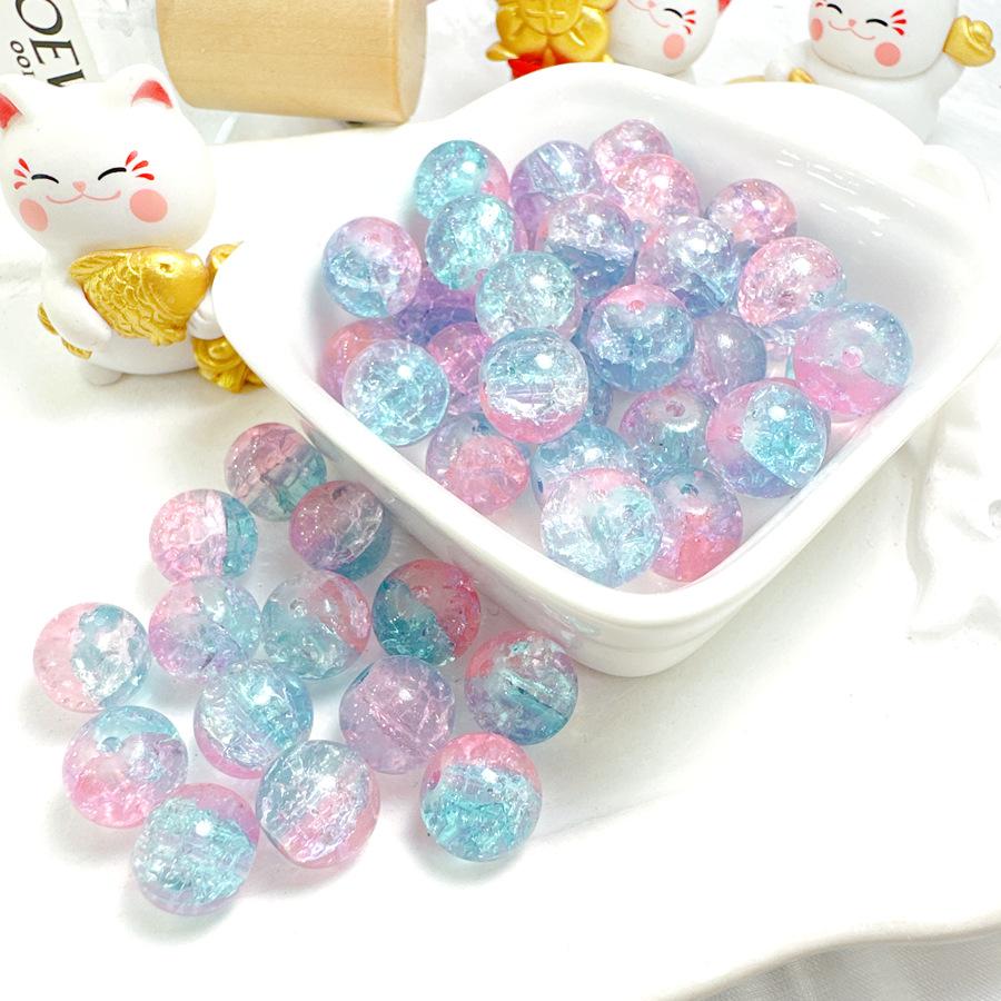 10mm Crackle Glass Round Beads, Loose Spacer Beads DIY Accessories for Bracelet Making 50pcs