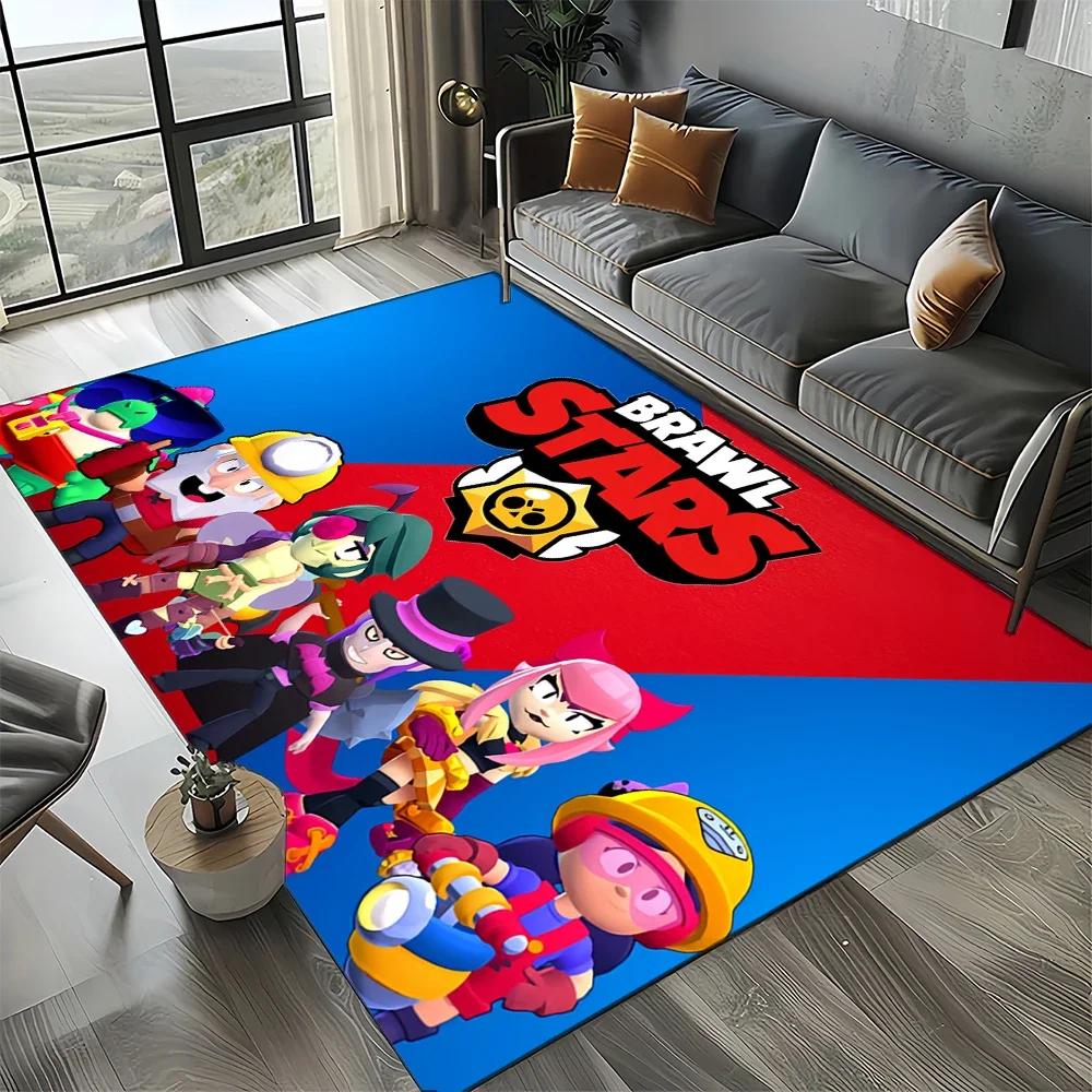 2025 New Style Brawlls Game Cartoon Game Carpet Rug for Living Room Bedroom Home Sofa Decoration,Kids Non-slip Floor Mat