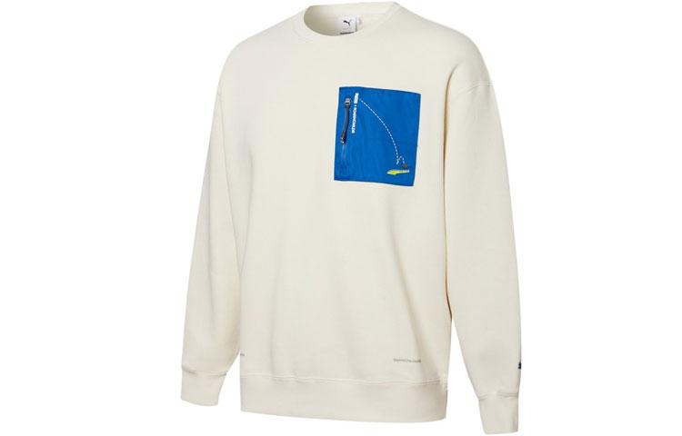 PUMA X ROARINGWILD X PUMA Sweatshirts Men s Ivory White Crew Neck Moderate Regular 532596-73 S