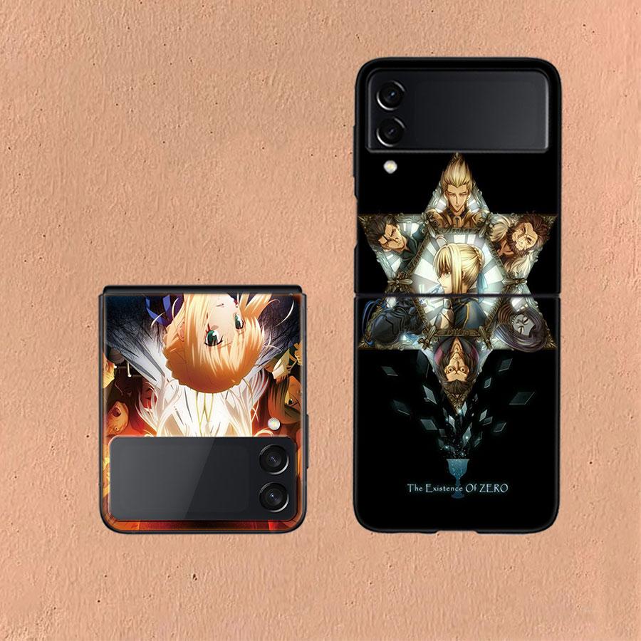 Bilibili F-Fate Stay Night Phone Case For Samsung Z Flip 6 7 5G Galaxy Z Flip 5 4 3 5G Cases Shockproof Hard Cover TPU