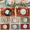 50X50Cm Wedding Party Placemat Crinkle Fabric Napkin Pleated Napkin Table Decoration