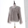 Tan Shearling Short Sleeve Plus Size Women's Fur Coat