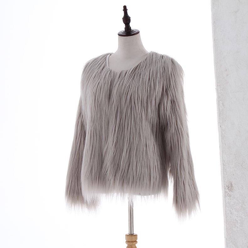 Tan Shearling Short Sleeve Plus Size Women's Fur Coat