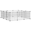 12 Panel Pet Cage with Door Black 35 x 35 cm Steel