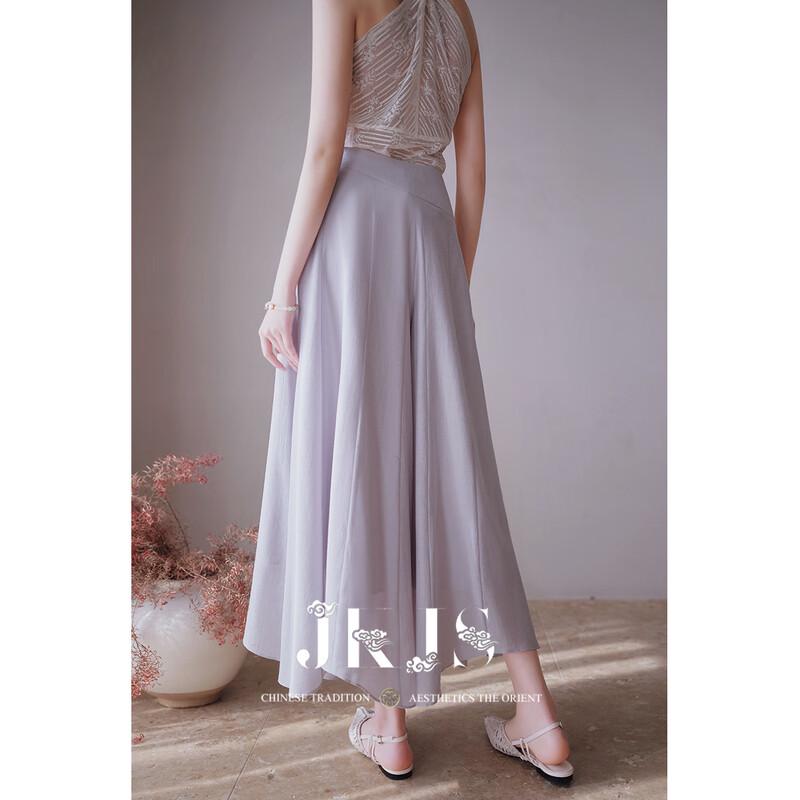 JK&JS Women's High-Waist Draped Wide-Leg Pants