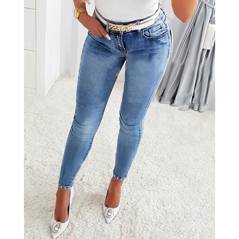 

Новые тонкие джинсы с высокой талией и бантом из горячих бриллиантов, женские эластичные облегающие брюки XL светло-синий