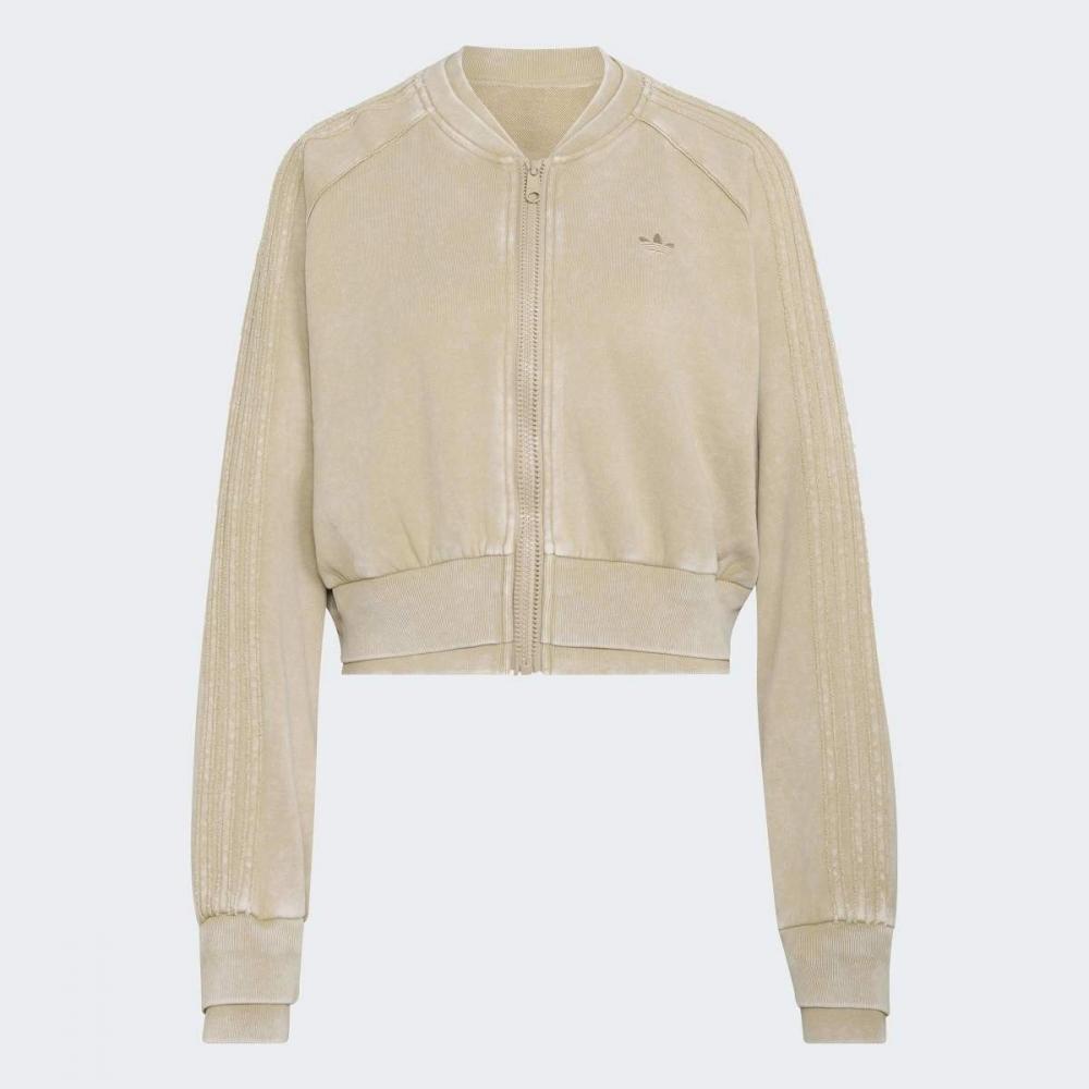 Adidas Double Layered Crop Track Top Beige Kt2228