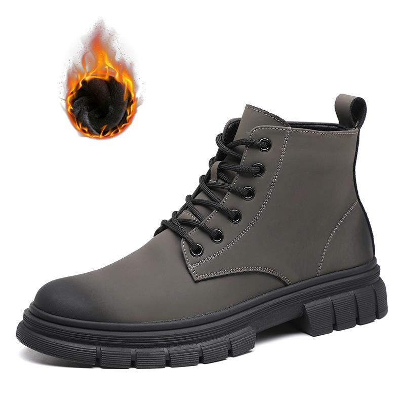 

Модная мужская повседневная осенне-зимняя обувь на шнуровке, оригинальные кожаные ботинки, рабочие ботинки, для улицы, ковбойские, на платформе, до щиколотки, мужские ботинки 9.5